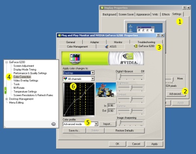 Adjusting the video card LUT for an NVIDIA card in Windows