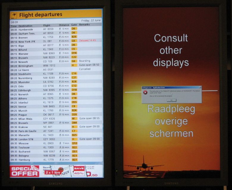 Windows crash on Airport info screen